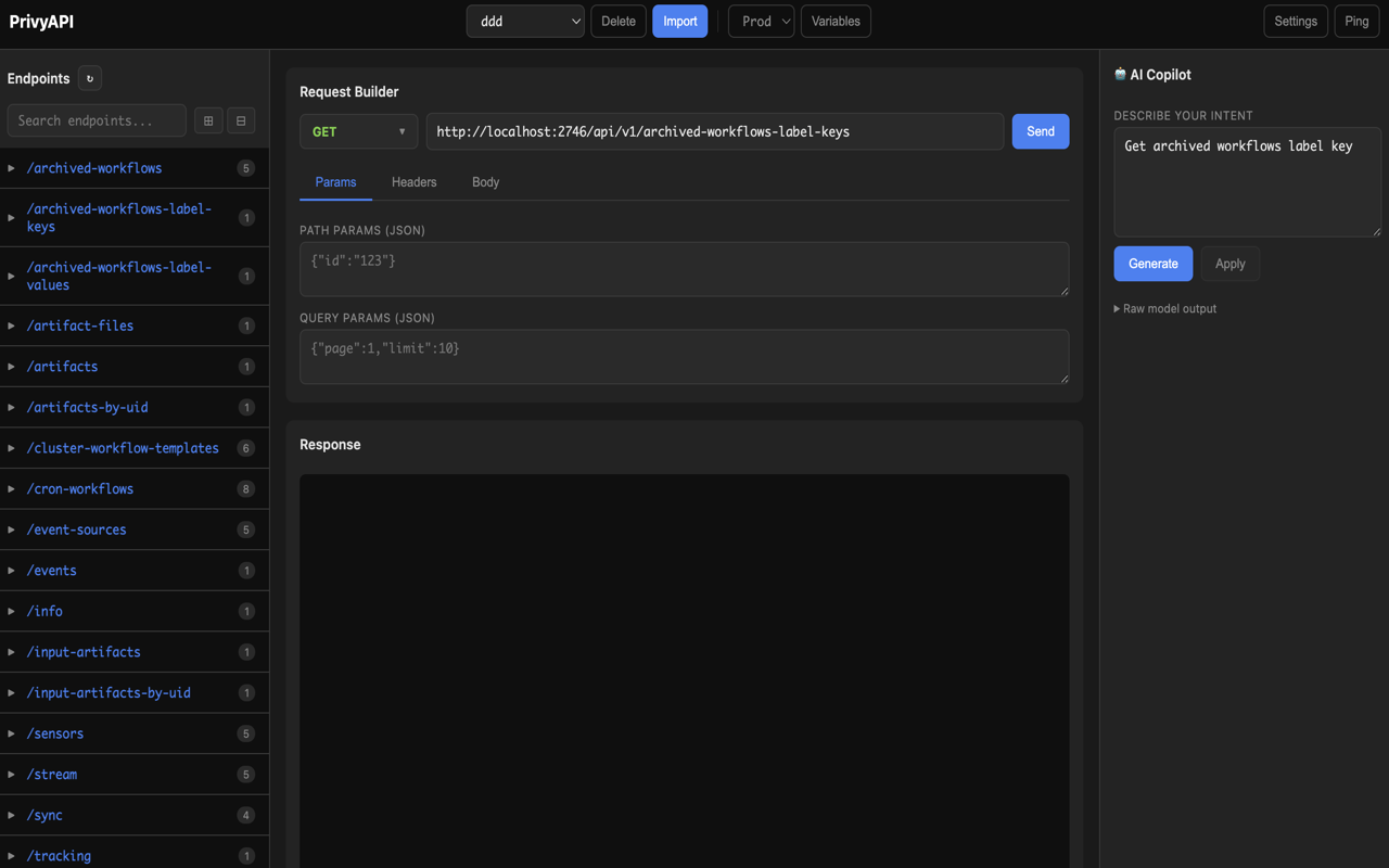 PrivyAPI OpenAPI Import Interface