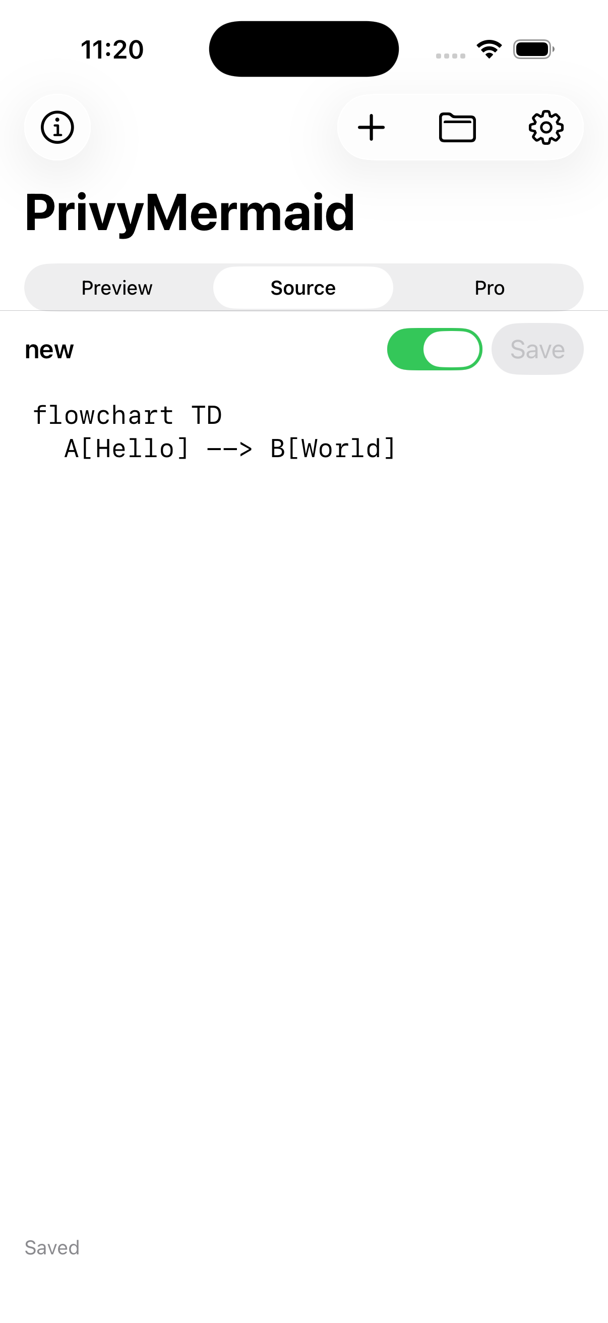 PrivyMermaid iOS - Source Code Editor