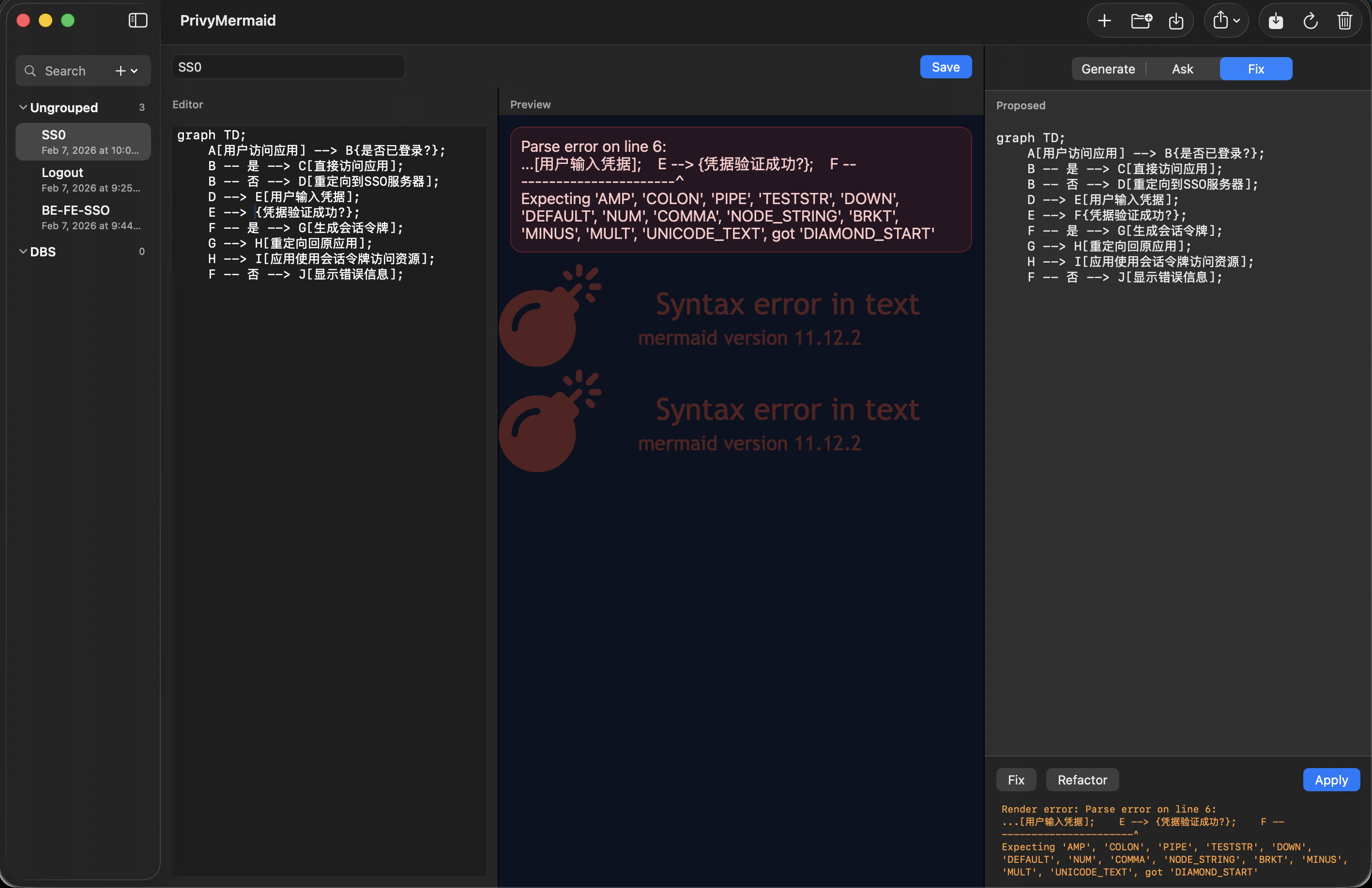 PrivyMermaid macOS Diagram Editing